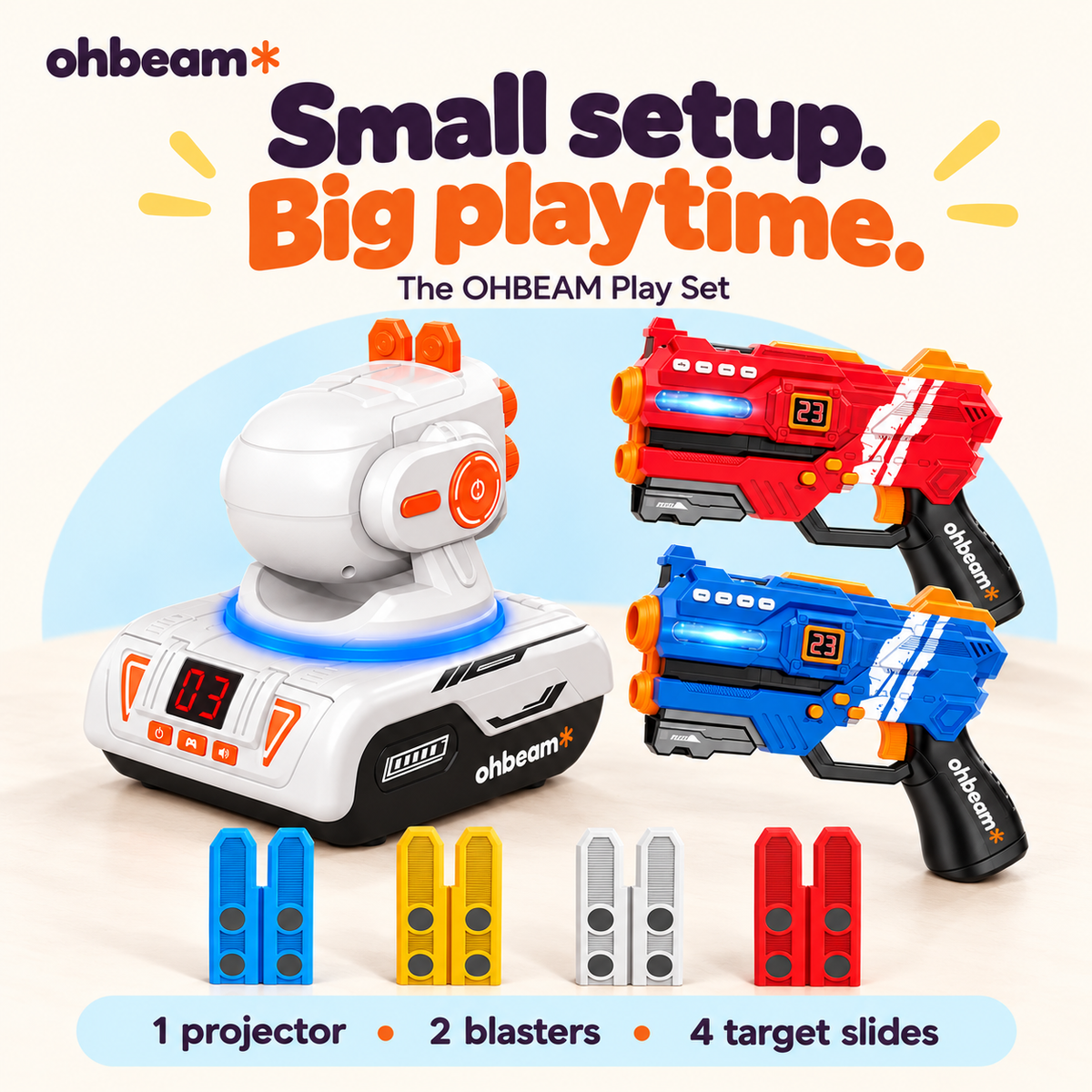 OH BEAM complete projector and two-blaster play set