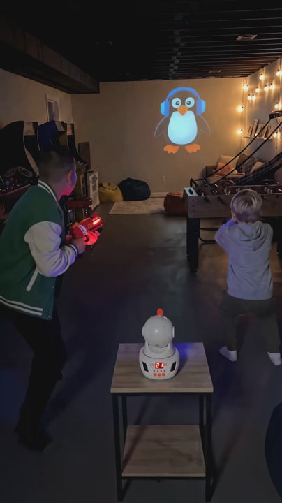 OHBEAM projector and blaster game demonstration 2